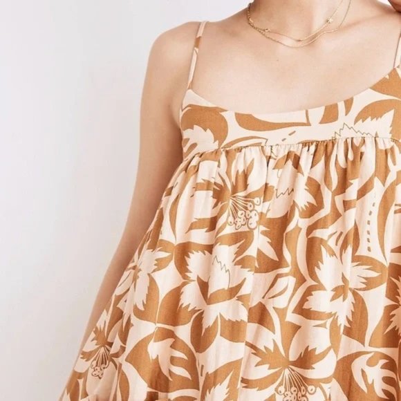 NEW Madewell Linen-Blend Cami Midi Dress in Tropicale Floral NWT M Flowy Pockets - Picture 4 of 13
